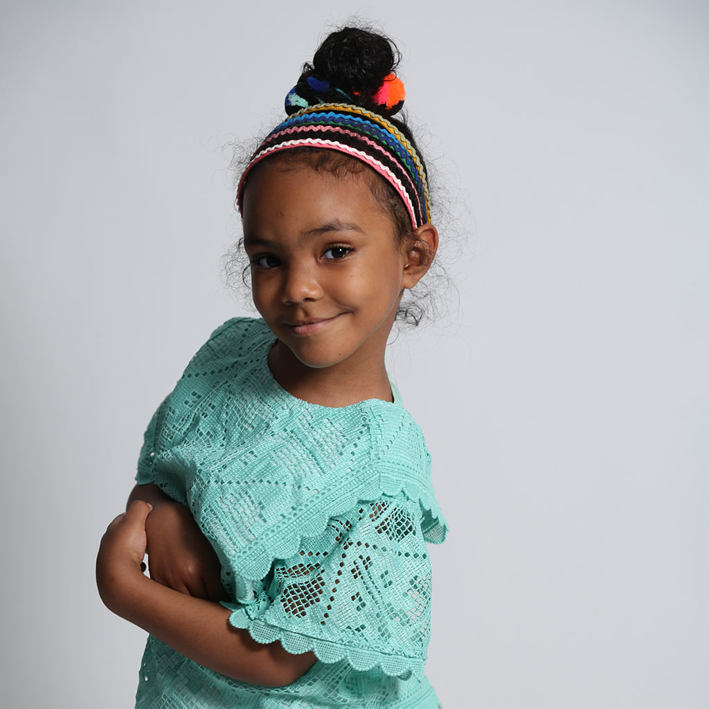 Tia Cibani Kids Petra Pompom Hair Ties Rainbow