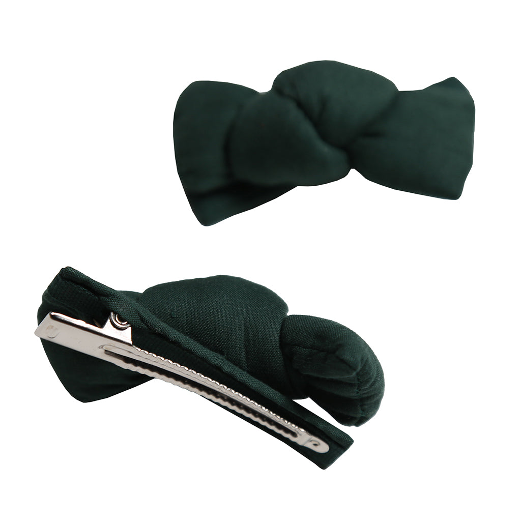 Tia Cibani Kids Set Of Two Maya Knotted Hair Clips Cactus Green
