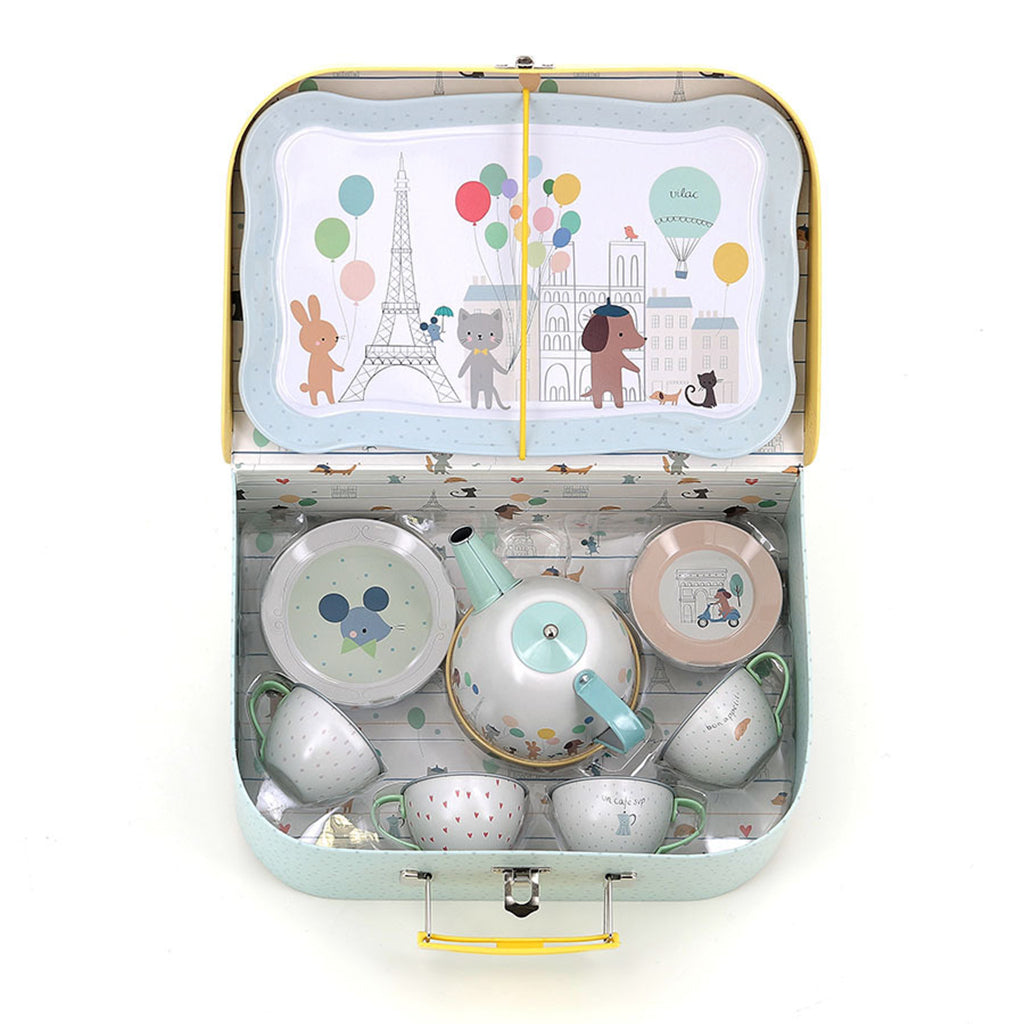 Vilac Nature Musical Tin Tea Set