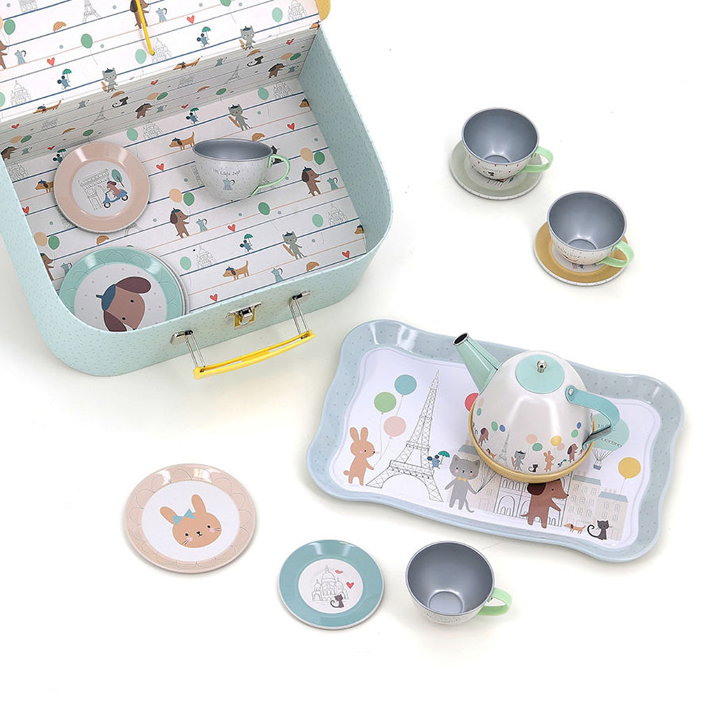 Vilac Nature Musical Tin Tea Set