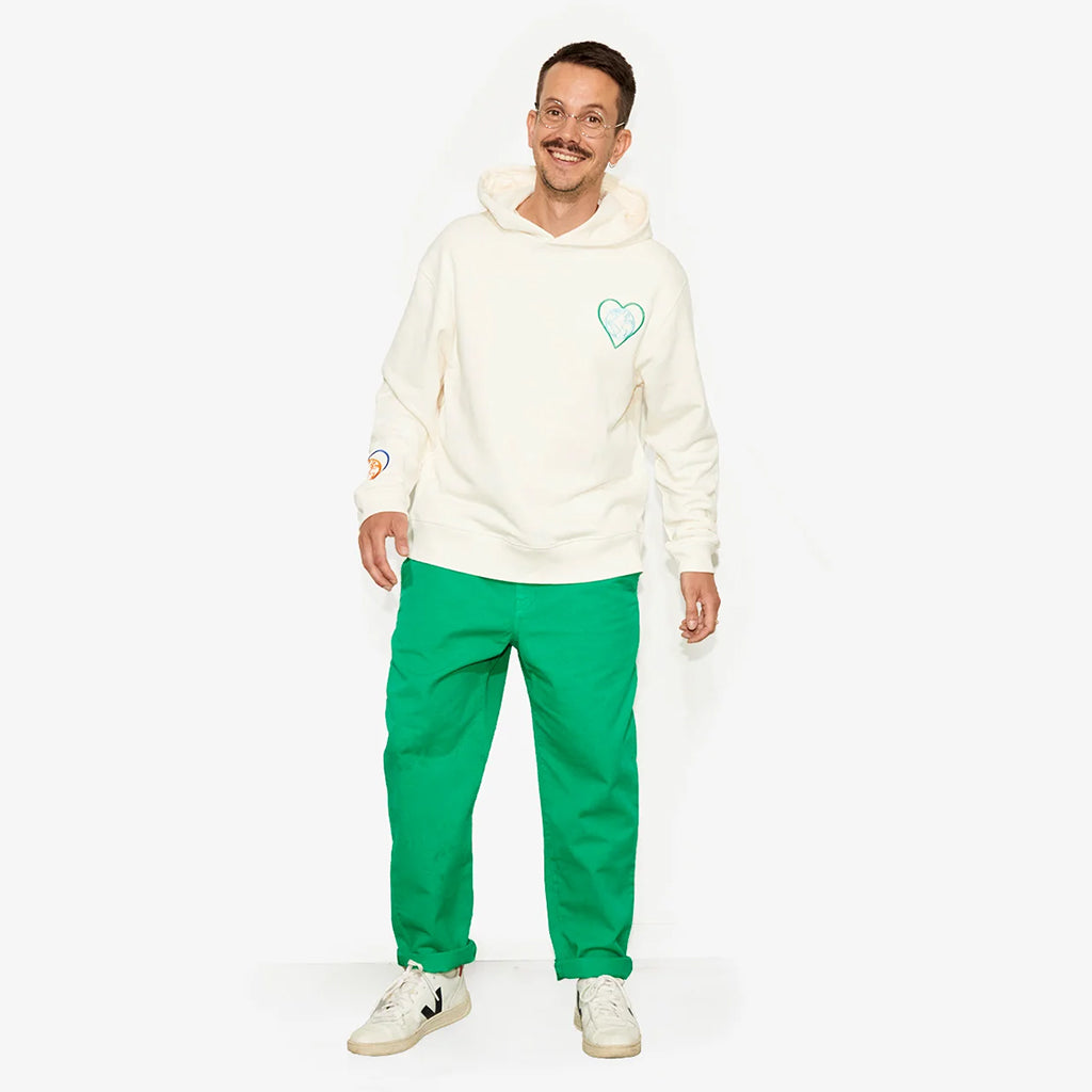 World of Pop Unisex World Lovers Hooded Sweatshirt Off-White