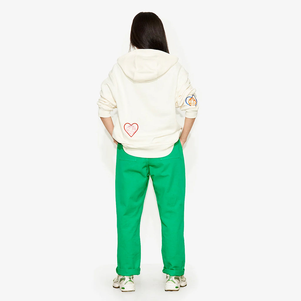World of Pop Unisex World Lovers Hooded Sweatshirt Off-White
