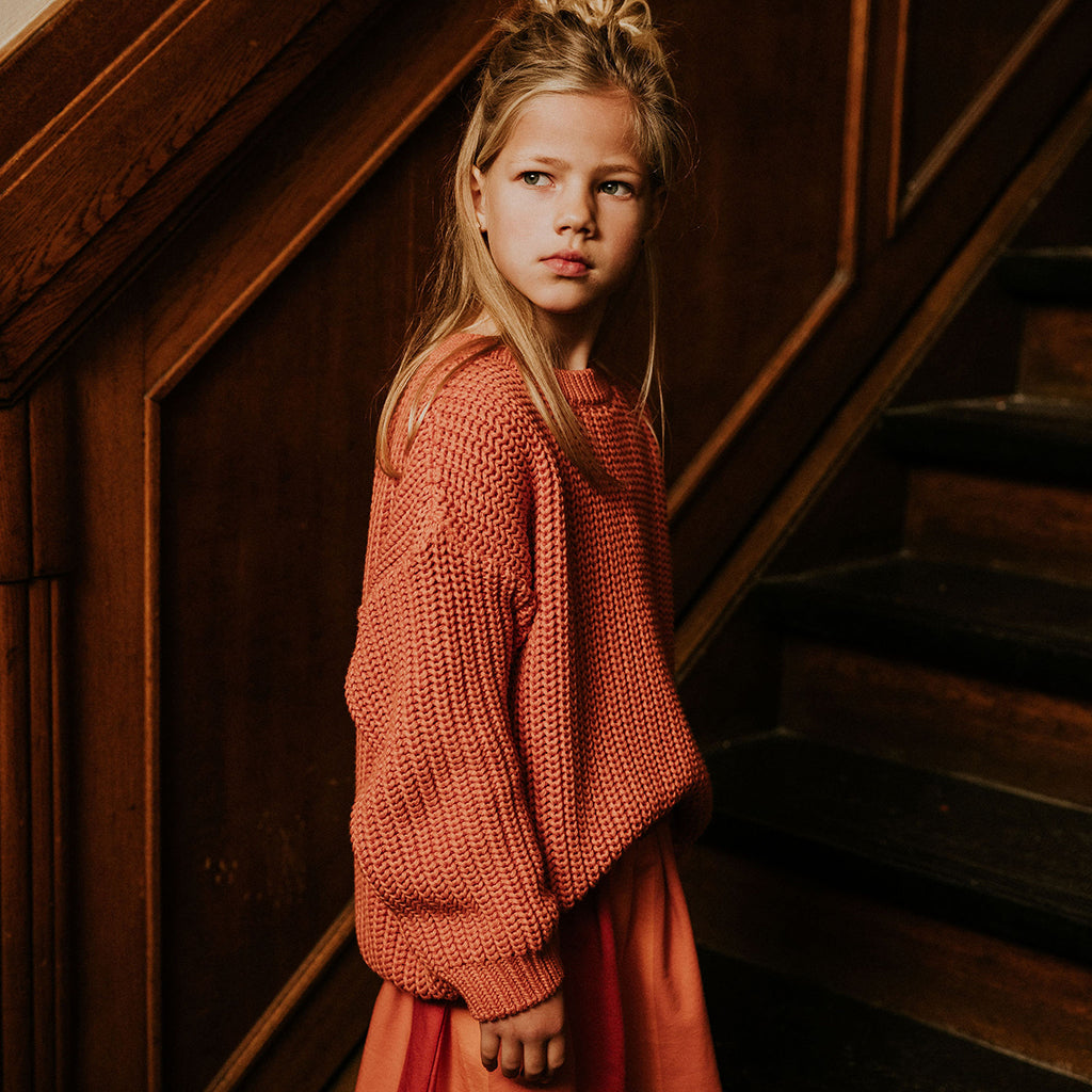 Yuki Kidswear Baby And Child Chunky Knitted Sweater Flamingo Pink