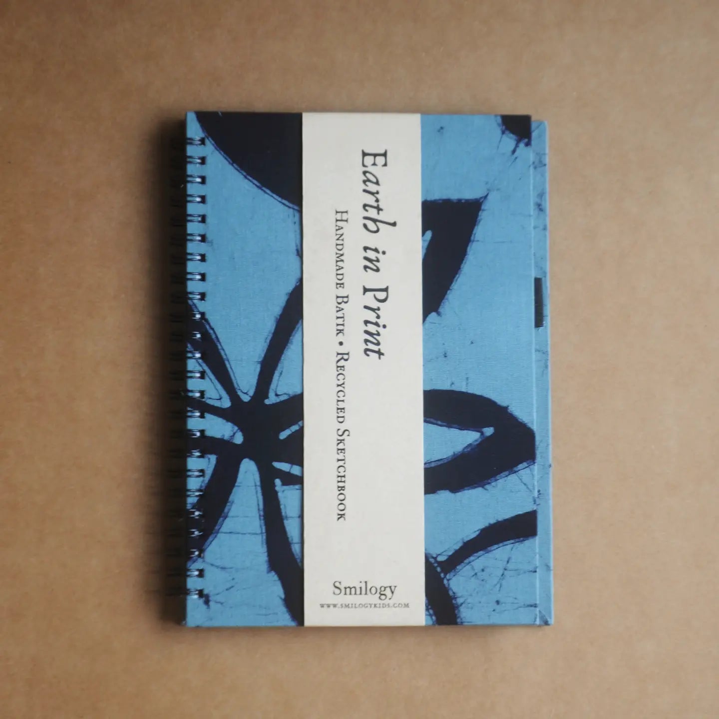 Smilogy Earth in Print Handmade Blue-Grey Batik Sketchbook Recycled Paper