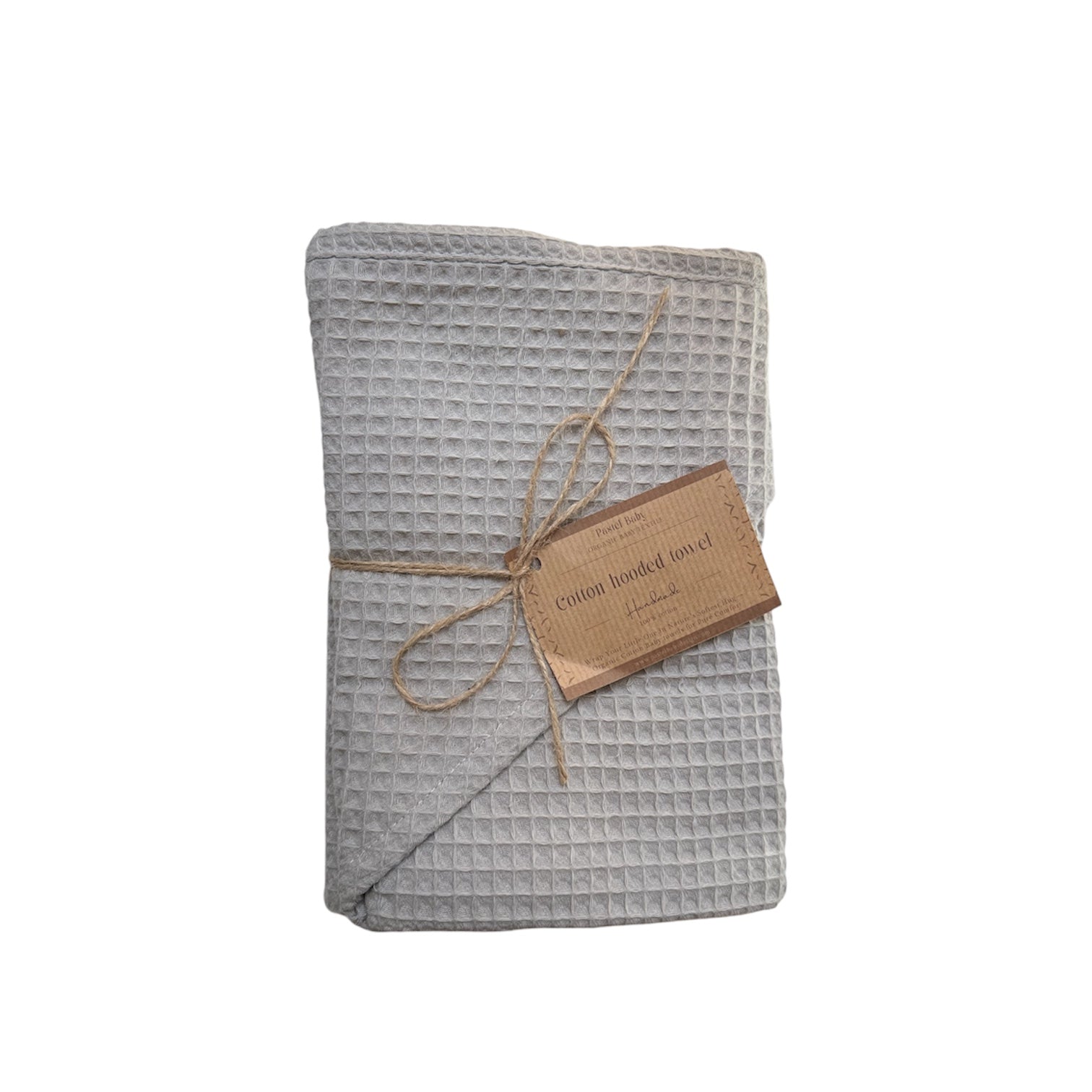 Pastel Baby Cotton Hooded Towel Light Grey