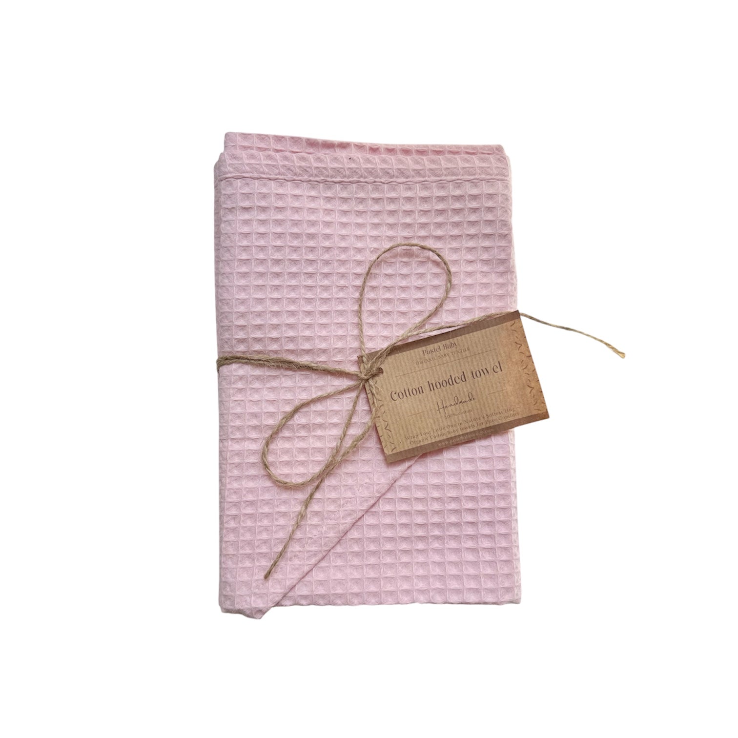 Pastel Baby Cotton Hooded Towel Light Pink