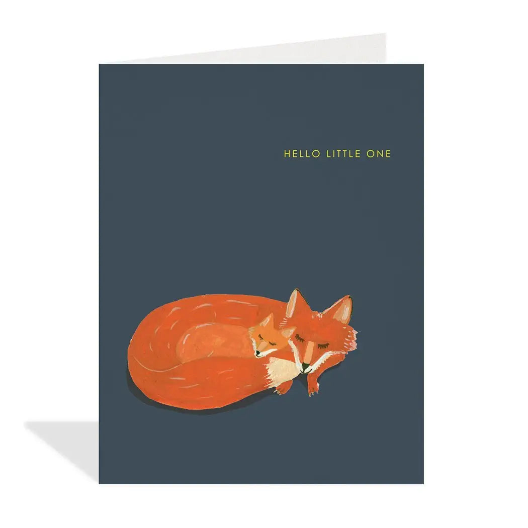 Halfpenny Postage Baby Card Hello Little One - Little Fox