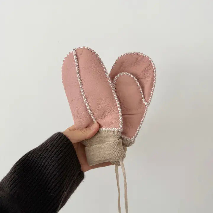 Billy Bamboo Kids Shearling Mittens Rose