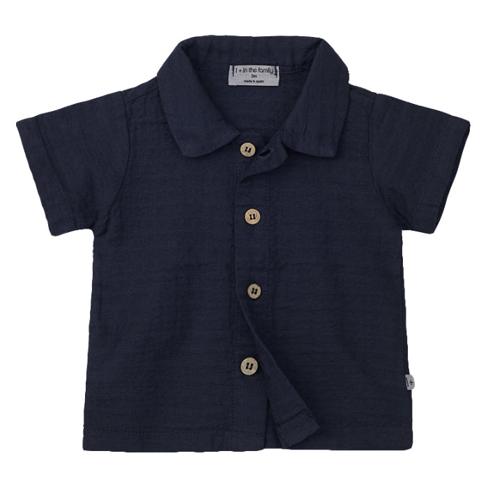 1+ In The Family Baby And Child David Shirt Blue-Notte