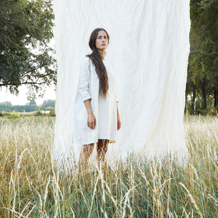 Album Di Famiglia Woman Boatneck Dress Natural White