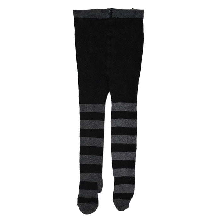 Tights in black and grey wide stripes.