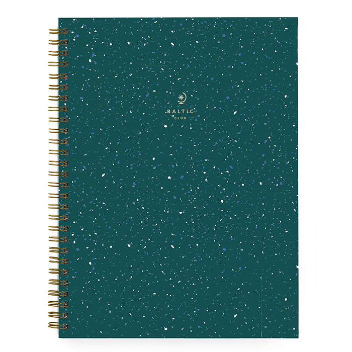Baltic Club Large Terrazzo Spiral Notebook Emerald