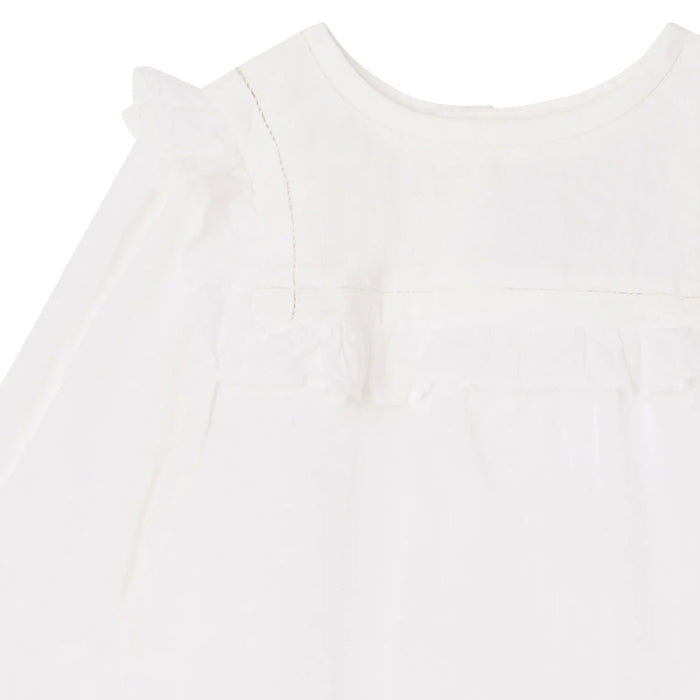 Bonpoint Baby Colette Romper Natural White