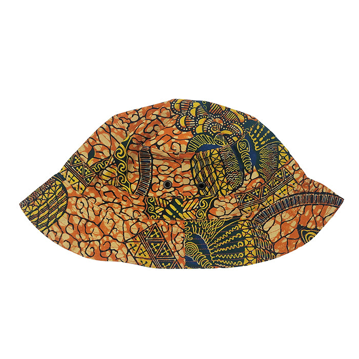 Bonpoint Child Piob Hat Orange Dutch Wax Print Fabric