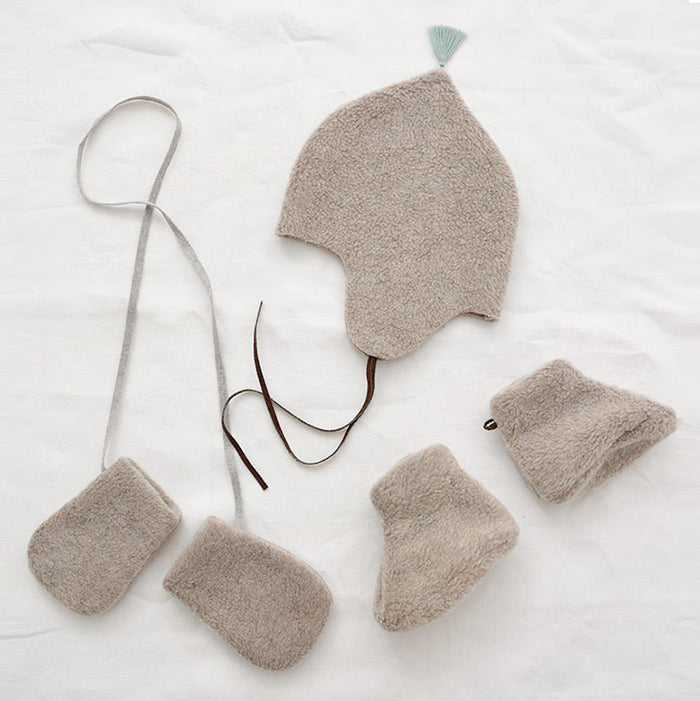 Makié Baby Fleece Bonnet Taupe Beige