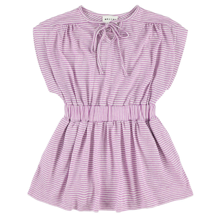 Morley Child Soho Dress Orchid And Blush Stripes
