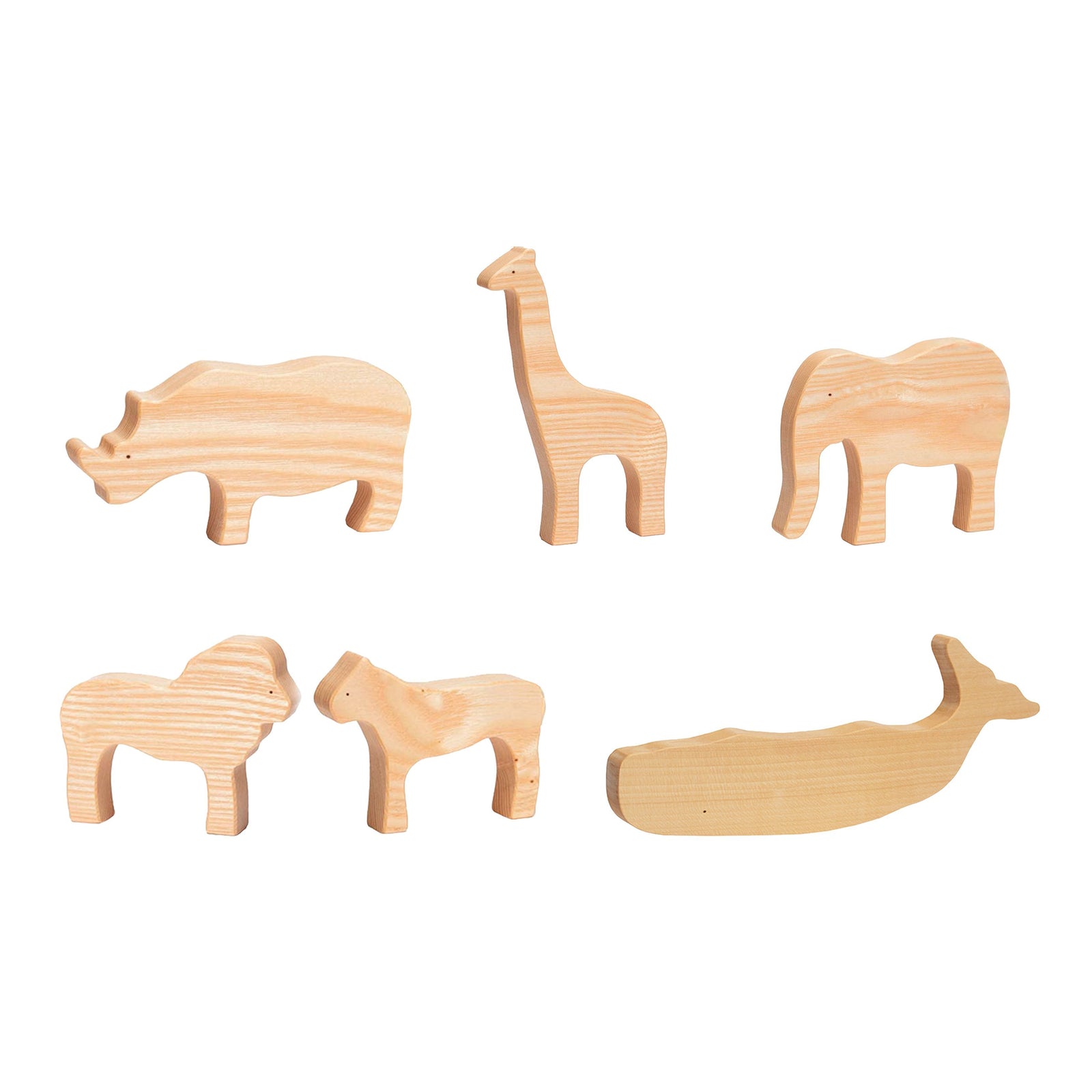 Ocamora Two Piece Set Natural Wooden Lion And Lioness