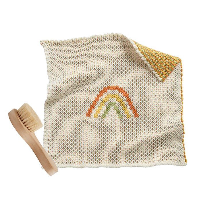 Olli Ella Dinkum Doll Accessories Brush + Rainbow Blanket Set