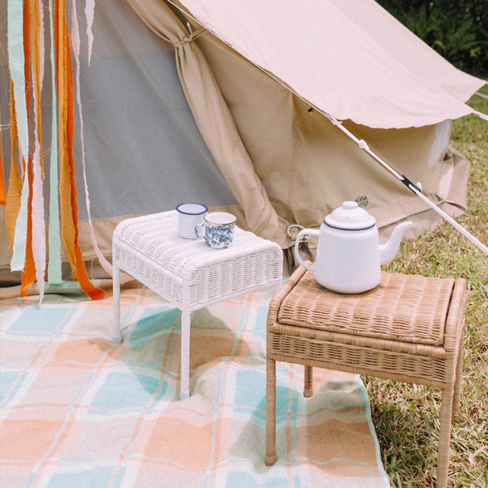 Olli Ella Storie Rattan Stool White