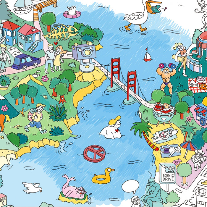 Omy Giant Colouring Poster San Francisco