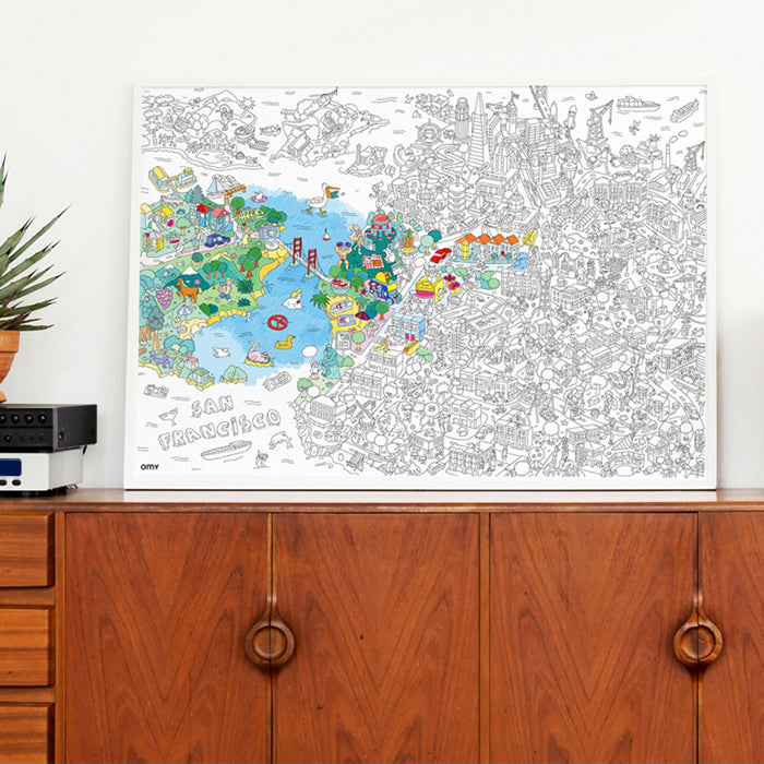 Omy Giant Colouring Poster San Francisco