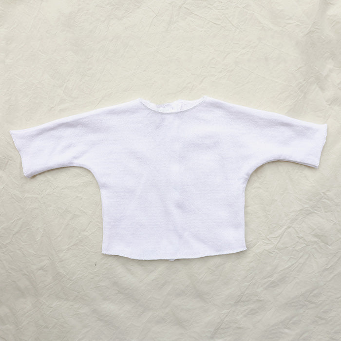 Pequeno Tocon Baby Jersey Bat Wing Sweater White
