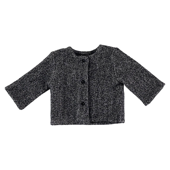 Pequeno Tocon Baby Spike Crinkled Wool Jacket Dark Grey