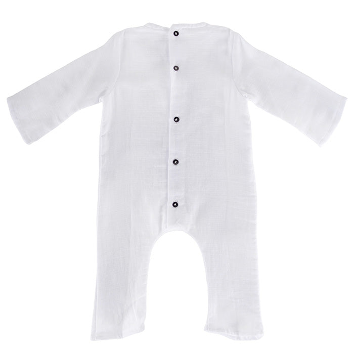 Pequeno Tocon Baby Long Sleeved Jumpsuit White