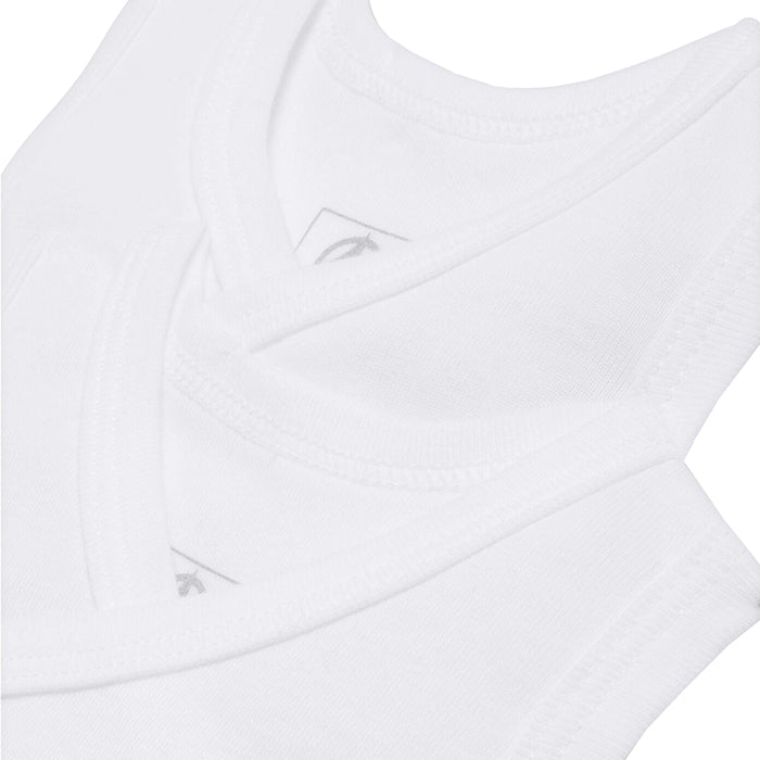 Petit Bateau Baby Set Of Two Sleeveless Kimono Close Bodysuits White