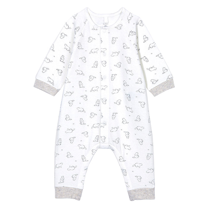 Petit Bateau Baby Talbot Pyjamas Marshmallow White With An All Over Beaver Print