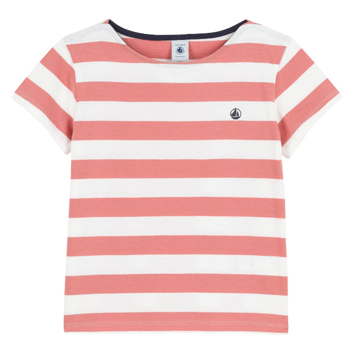 Petit Bateau Child T-Shirt Papaya Pink Stripes
