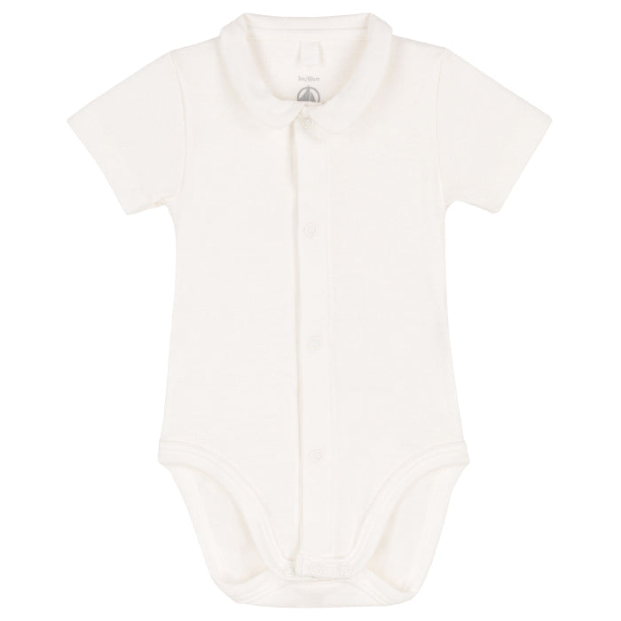 Petit Bateau Baby Peter Pan Collared Bodysuit White