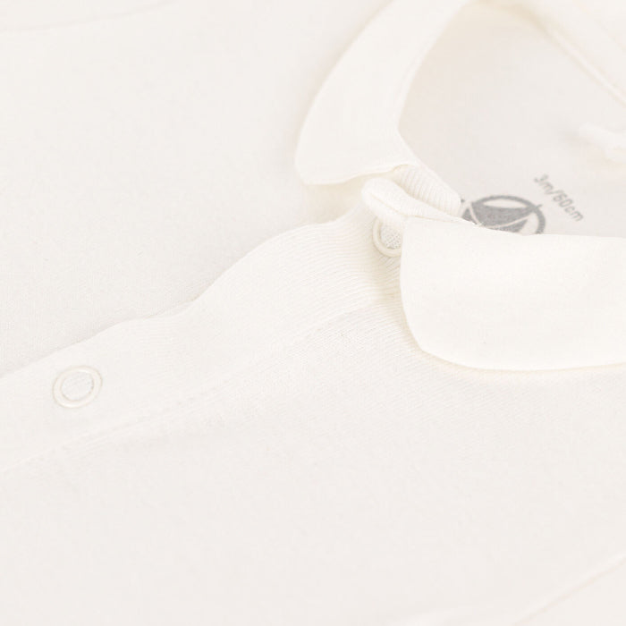 Petit Bateau Baby Peter Pan Collared Bodysuit White