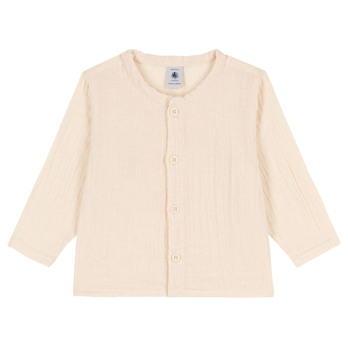 Petit Bateau Baby Gauze Shirt Avalanche Cream