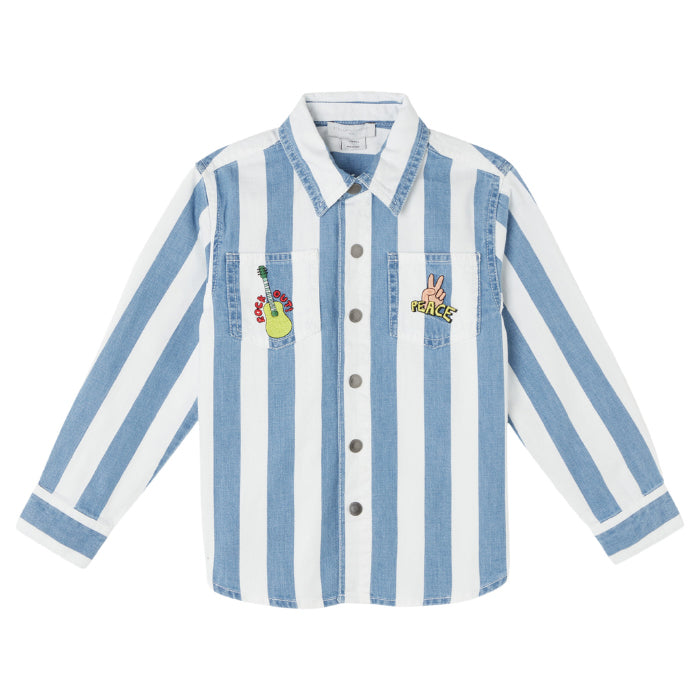Stella McCartney Child Funfair Shirt Blue And White Stripes