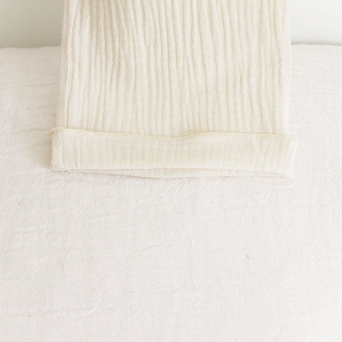 Close up of the cuffed leg hem.