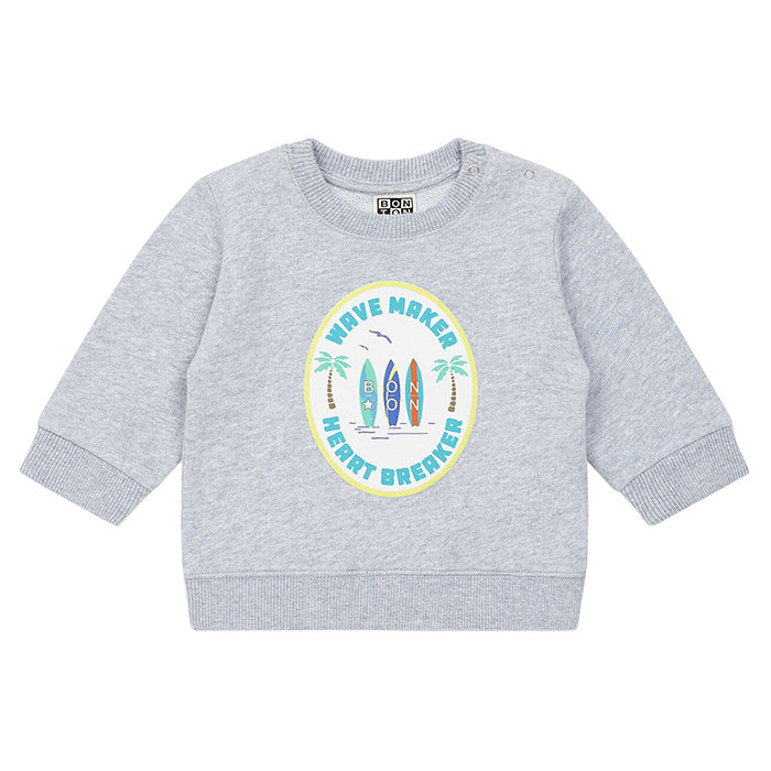 Bonton Baby Wave Sweatshirt Grey Marl