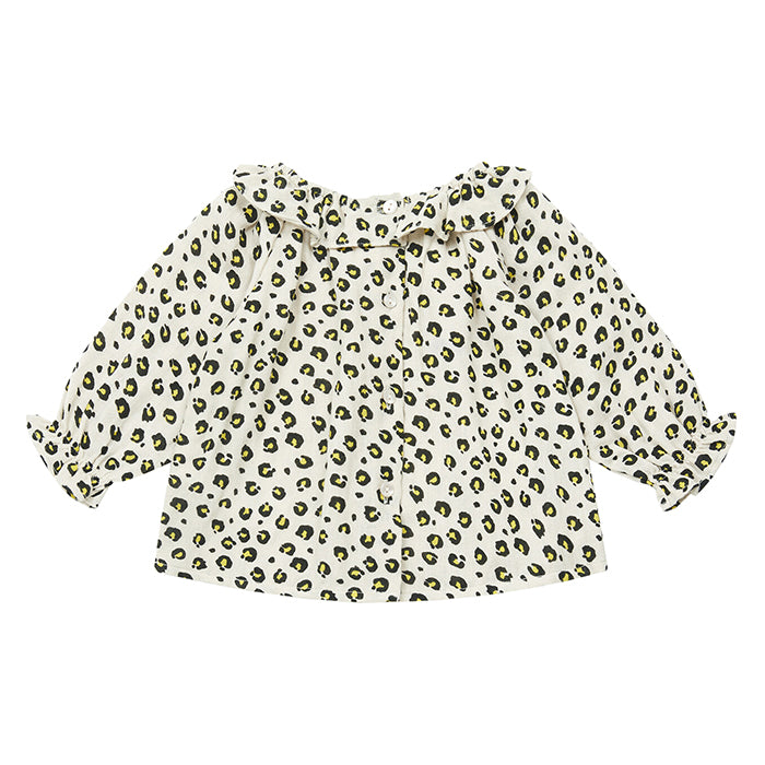 Bonton Baby Solane Blouse Beige Leopard Print