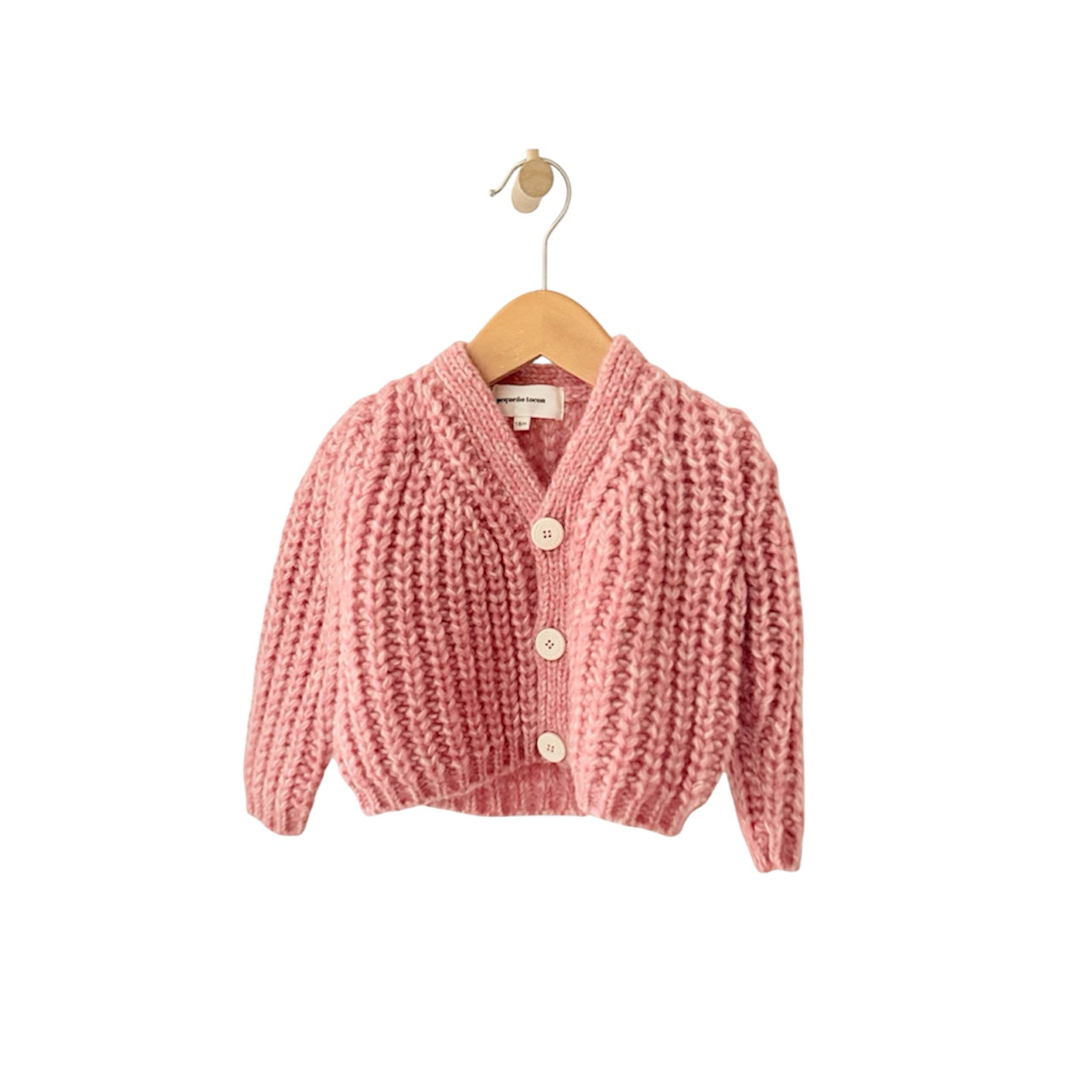 Pequeno Tocon Baby Fuzzy Cardigan Pink Melange