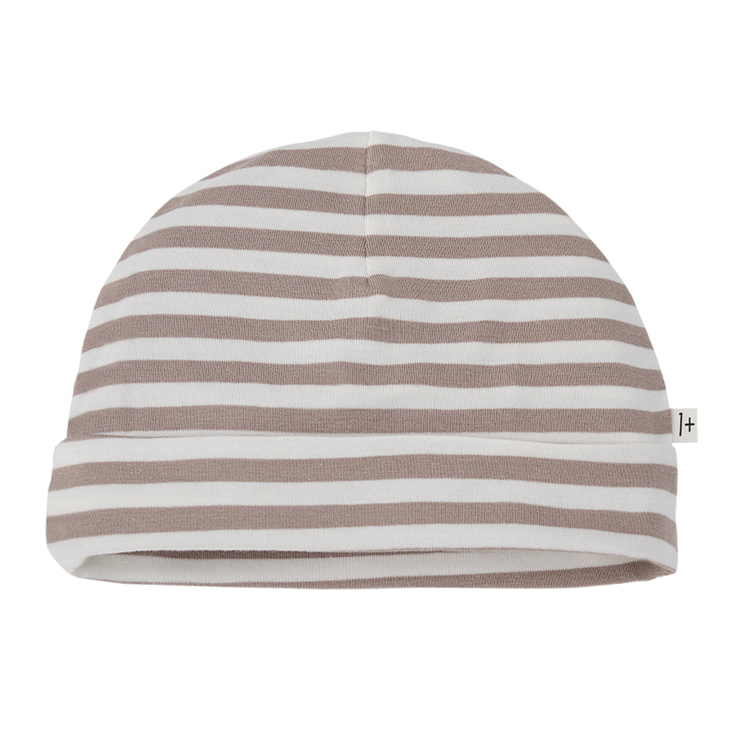 1+ In The Family Baby Gio Hat Taupe Brown Stripes