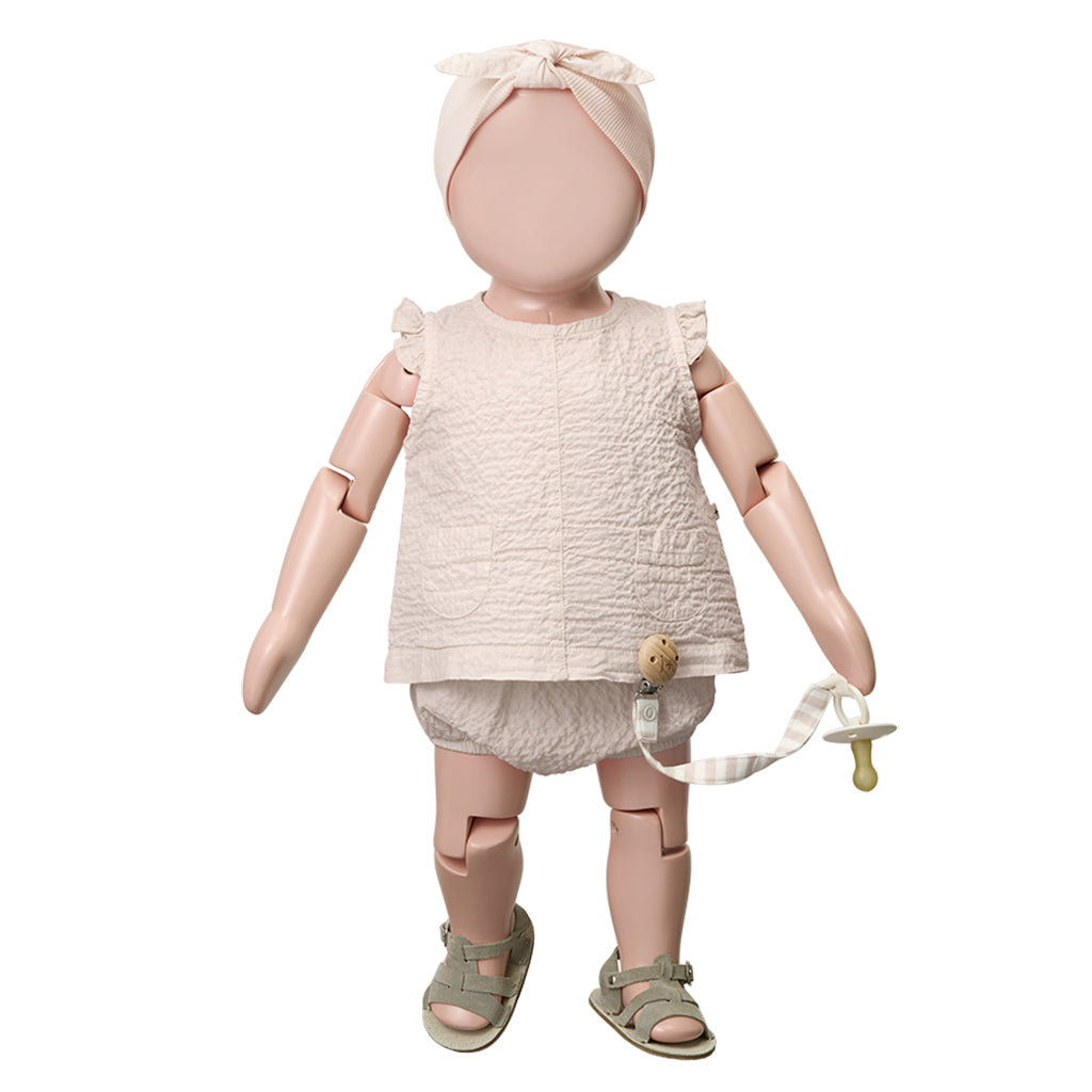 1+ In The Family Baby Aina Pacifier Clip Blossom Pink Stripes