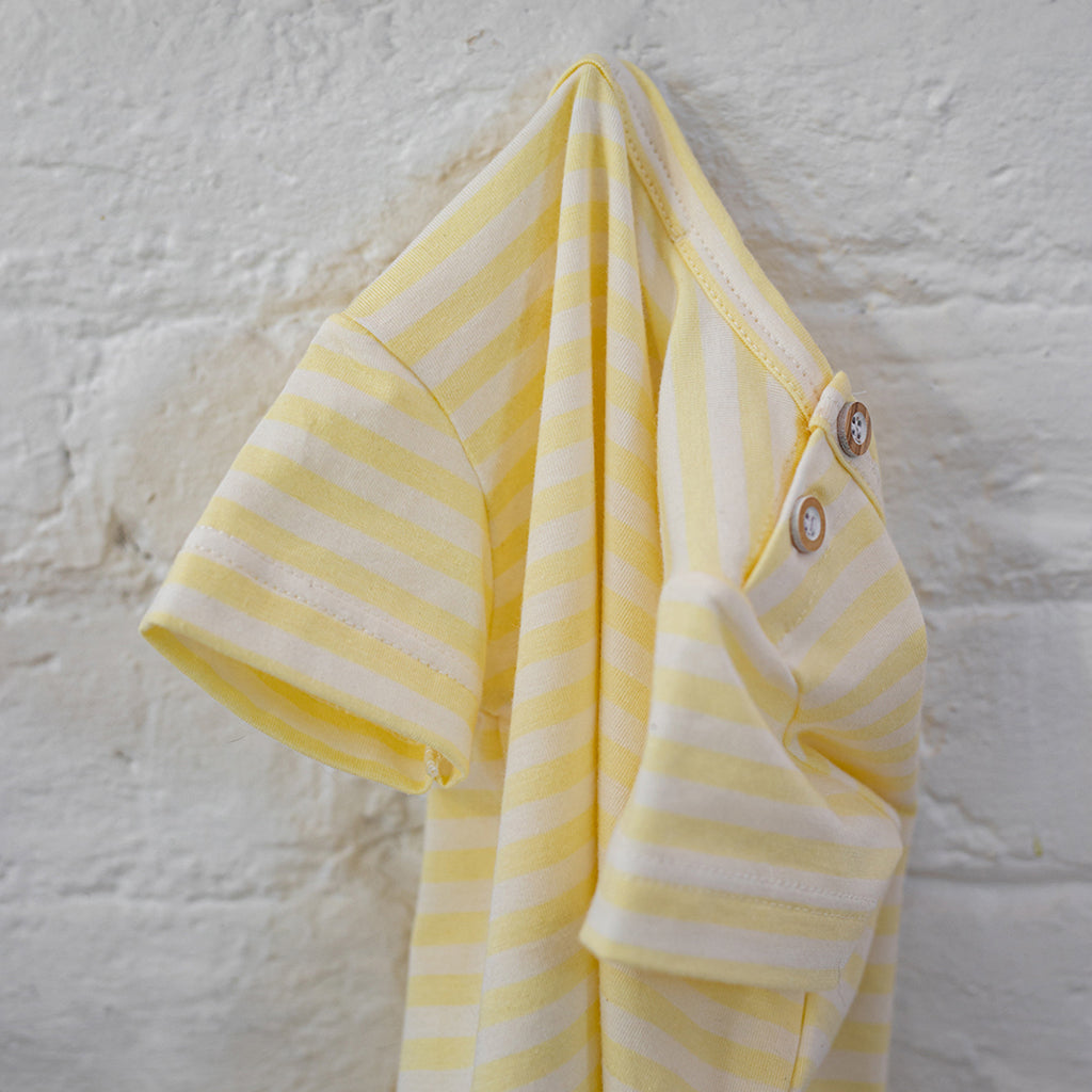1+ In The Family Baby Jon T-shirt Pastel Yellow Stripes