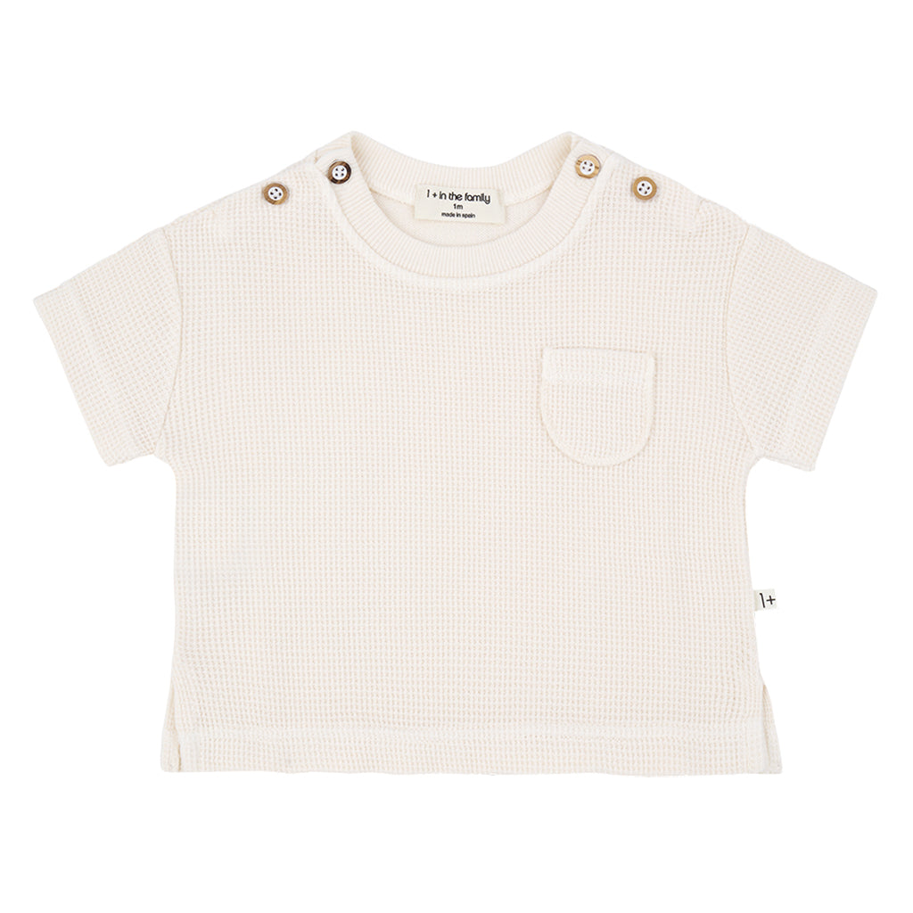 1+ In The Family Baby Delion T-shirt Ecru Cream