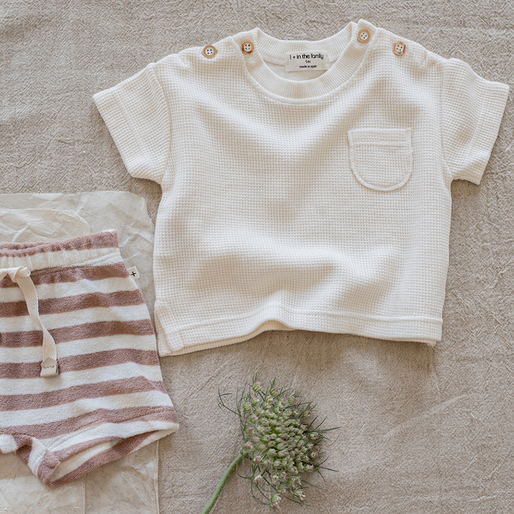 1+ In The Family Baby Delion T-shirt Ecru Cream