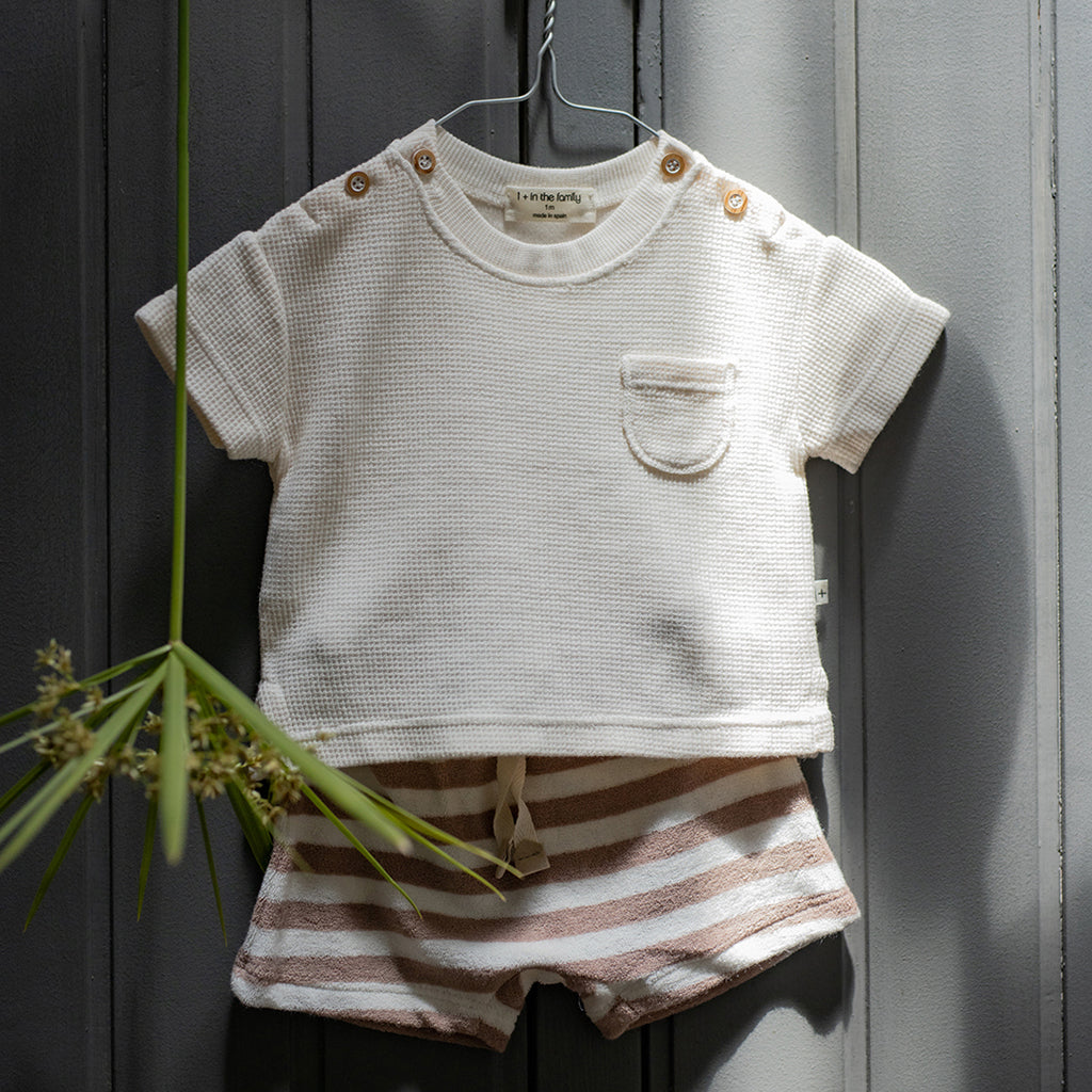 1+ In The Family Baby Delion T-shirt Ecru Cream