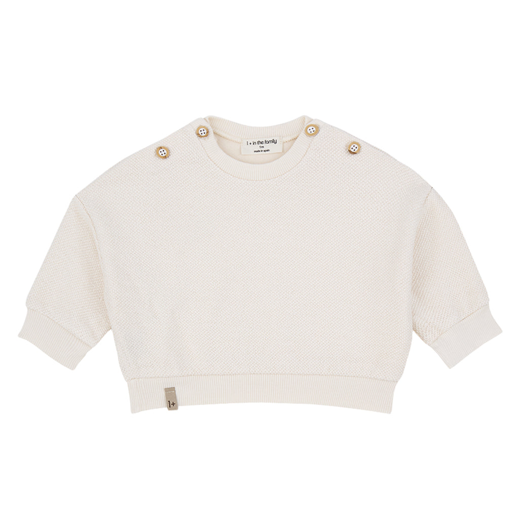 1+ In The Family Baby Kimolos Sweatshirt Ecru Cream