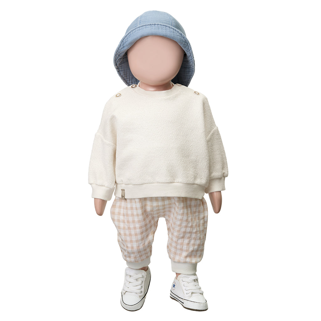 1+ In The Family Baby Kimolos Sweatshirt Ecru Cream