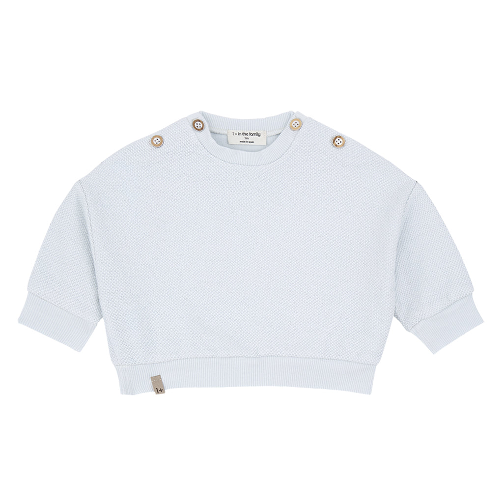 1+ In The Family Baby Kimolos Sweatshirt Misty Blue