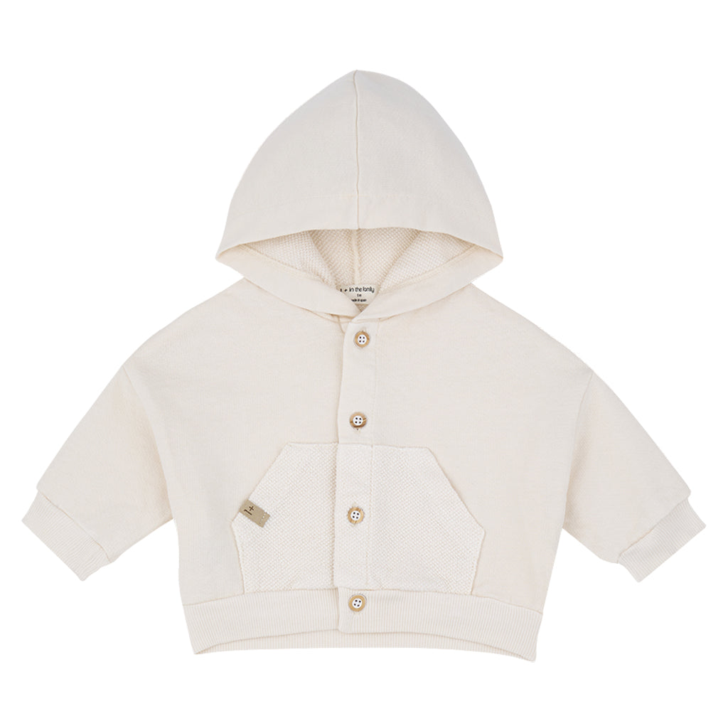 1+ In The Family Baby Naxos Hooded Sweater Ecru Cream