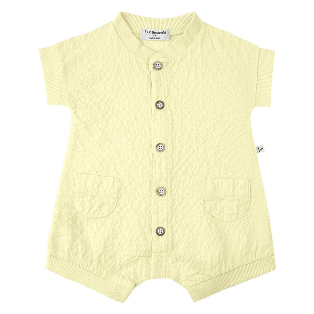 1+ In The Family Baby Filipos Romper Pastel Yellow